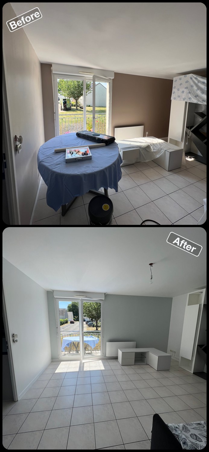 Séjour avant et après rénovation